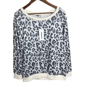 Ecowish NWT‎ Leopard Print Pull Over Long Sleeve Sweater Size XL
